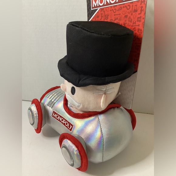 Monopoly 8” Mr. Money In A Silver Car  ~ Squeaky/Crinkle Dog Toy - Picture 3 of 7